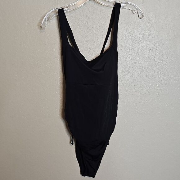 Summersalt 14 Maternity Cinched Current Ribbed Classic‎ Black Swimsuit - Picture 2 of 9